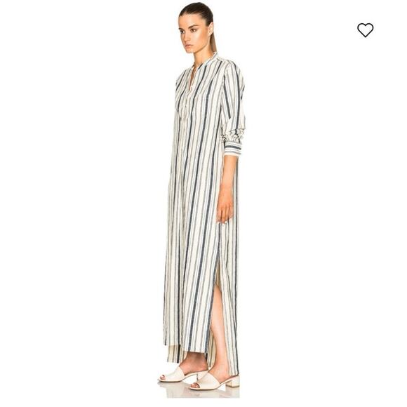 NILI LOTAN Tangier Galabia Dress New Moroccan Stripe 3 Print Linen blend Size M - Picture 5 of 13